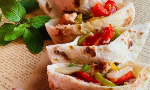 Chicken Fajita Pockets With Home Made Pita Bread