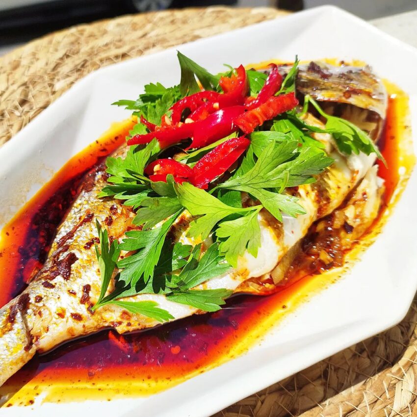 Chinese Chilli Oil & Ginger Steamed Fish
