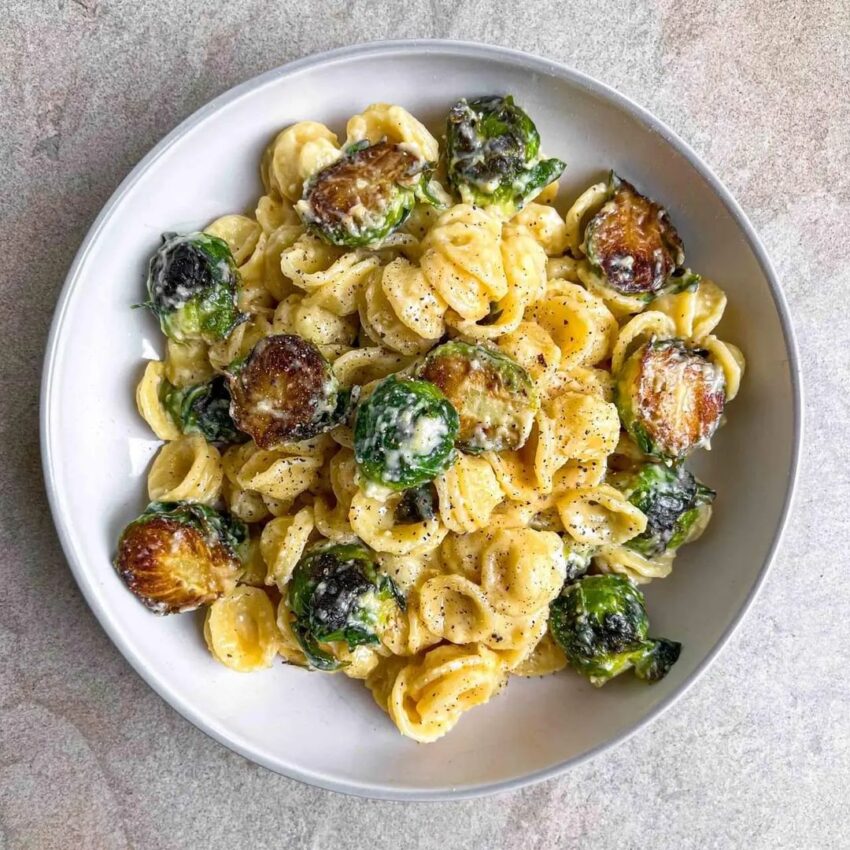 Cream Brussel Sprout Pasta