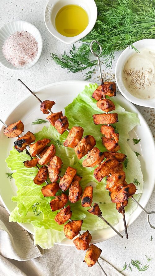 Oven grilled shish tawouk