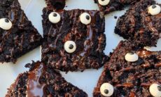 Fudgey Sweet Potato Spooky Brownies