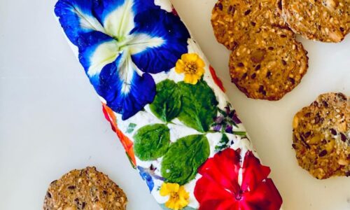 Goat Cheese With Edible Flowers