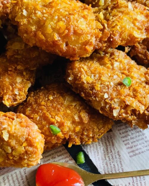 Crispy fried fish crusted