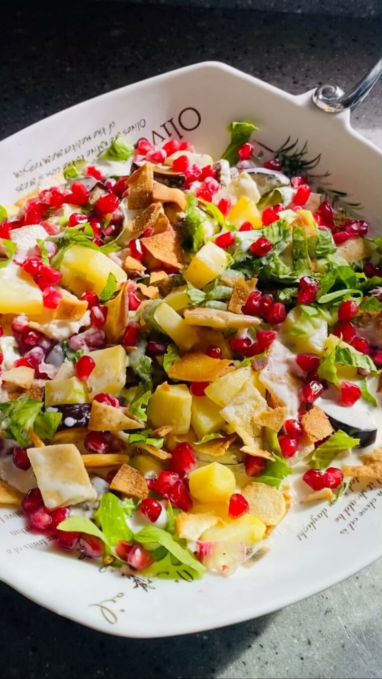 Middle Eastern Eggplant Salad With Yogurt And Tahini Sauce
