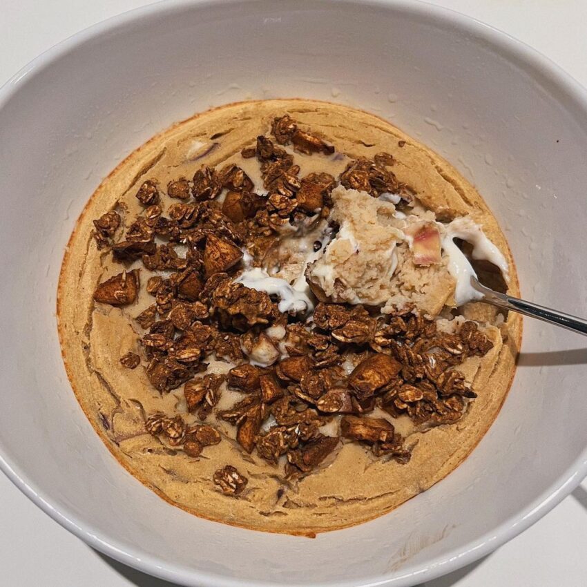 Nectarine Crumbles Baked Cheesecake Oats