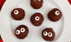 No Bake Peanut Butter Dark Chocolate Protein Monsters