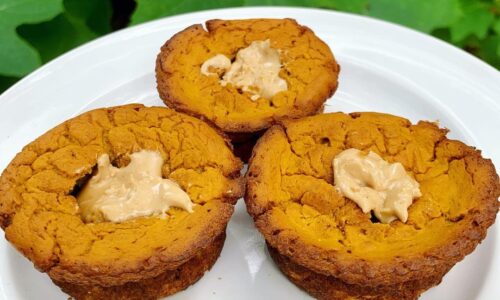 Pumpkin Peanut Butter Filled Blender Muffins
