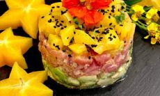 Tuna Tartar With Toasted Sesame Oil, Avocado And Star Fruit Salsa