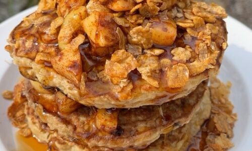 Vegan Apple Pie Protein Pancakes