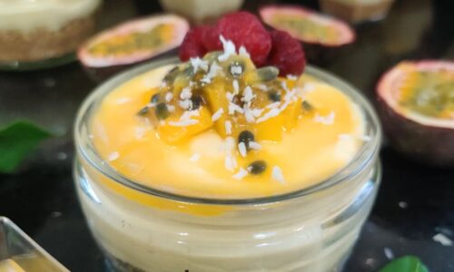 White Chocolate Passion-fruit And Mango Cheesecake