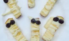 White Chocolate Protein Frosted Apple Mummies
