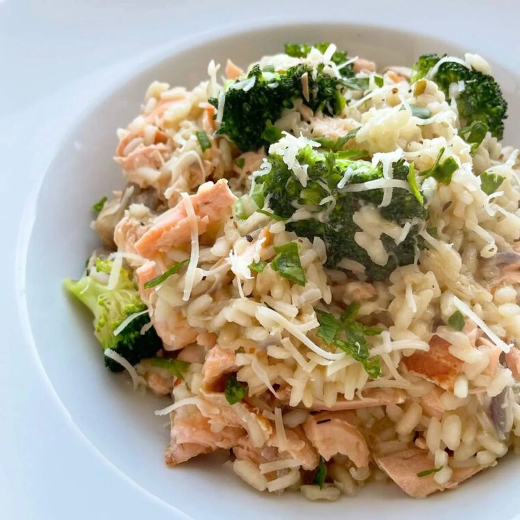 Creamy Salmon Veggie Risotto