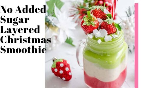 No Sugar Added Layered Christmas Smoothie