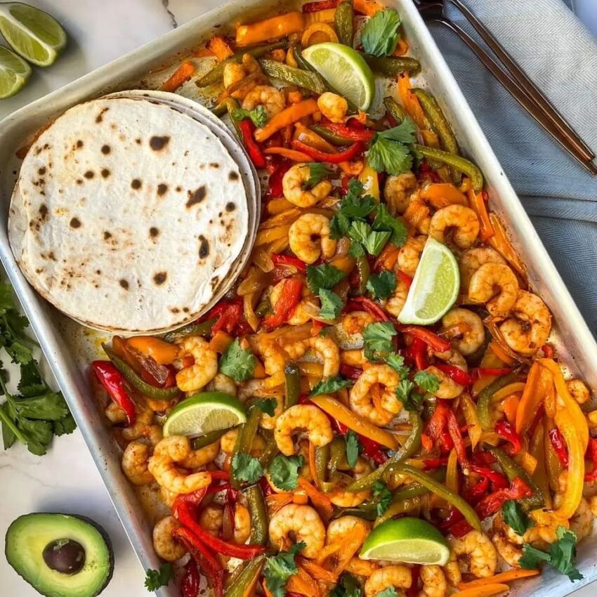 One Pan Prawn Fajitas