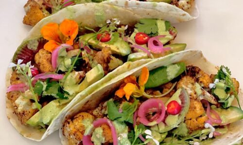 Roasted Cauliflower Tacos With A Creamy Chipotle And Cilantro Lime Drizzle - Main Dishes dari Corn