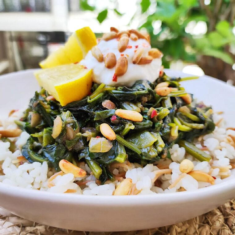 Sabanekh Wa Riz (Lebanese Spinach Stew)