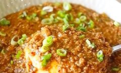 Steam Eggs With Minced Meat