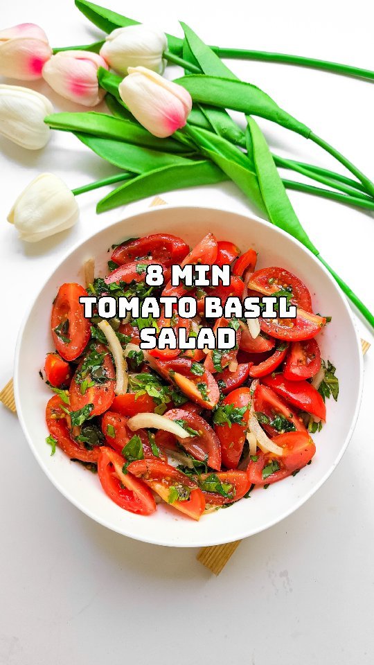 8 Minutes Tomato Basil Salad