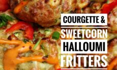 Airfried Courgette Sweetcorn Halloumi Fritters