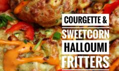 Airfried Courgette Sweetcorn Halloumi Fritters