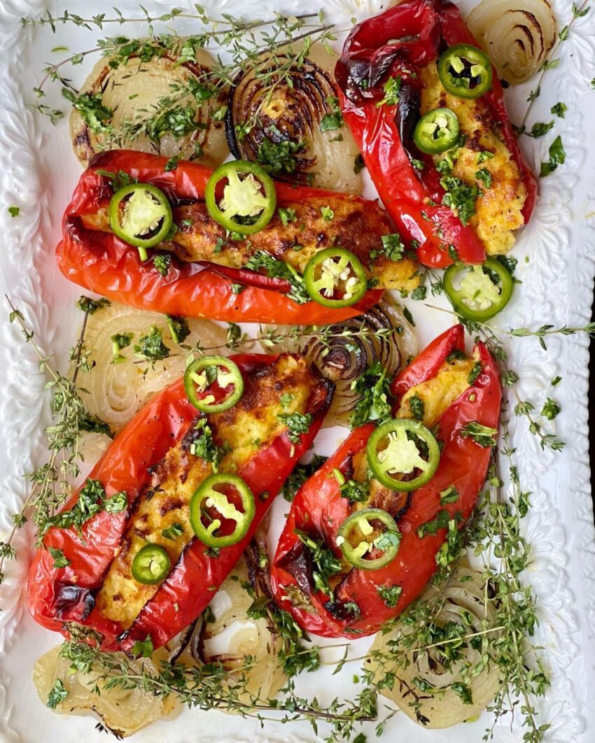 Creamed Corn And Polenta Stuffed Peppers