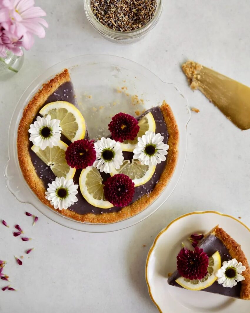 Keto No-bake Lavender Lemonade Tart