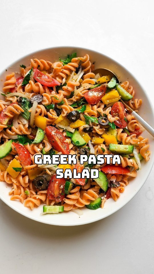 Red Lentil- Greek Pasta Salad