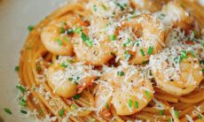 Garlic Shallot Shrimp Pasta