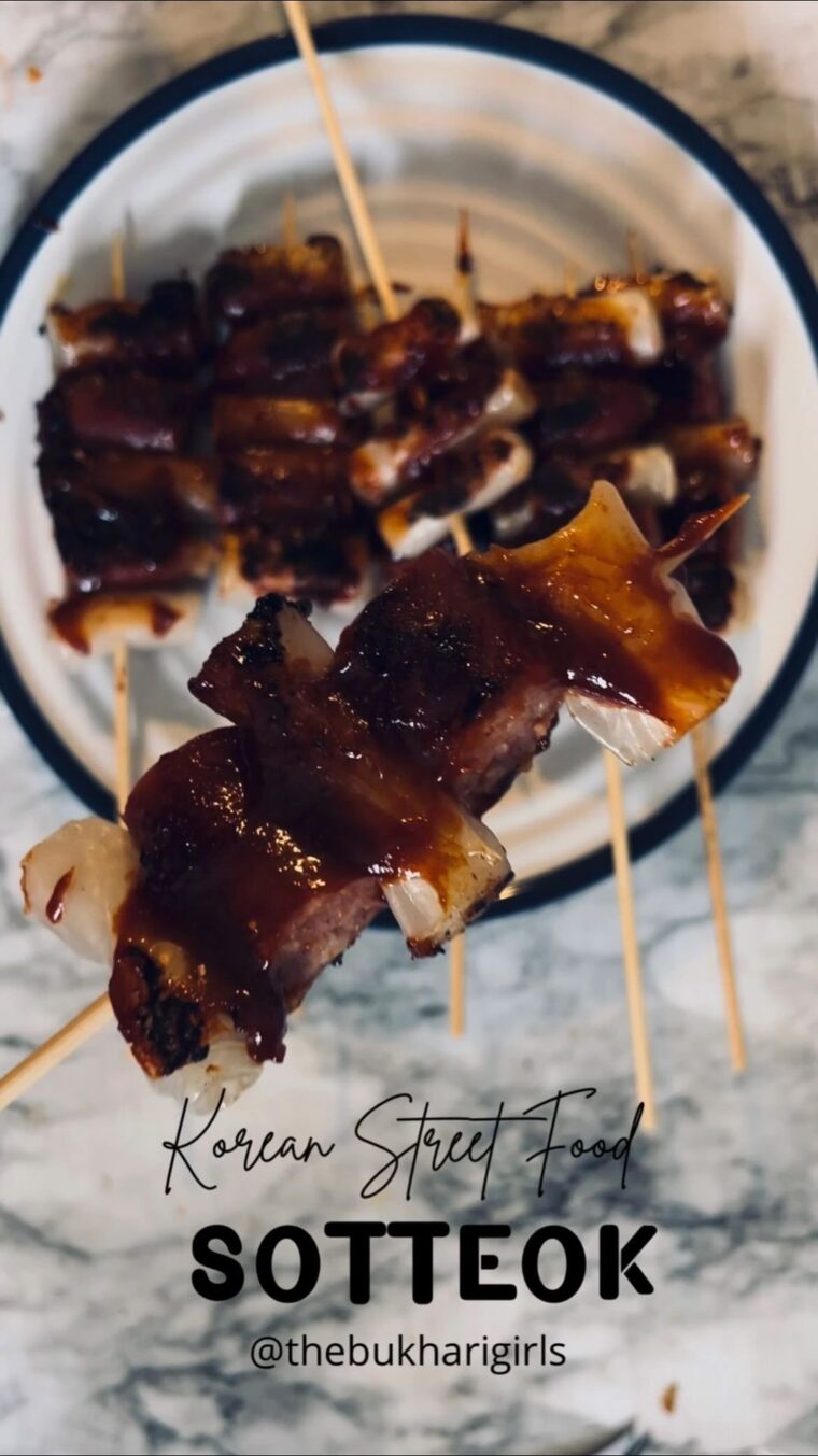 Sotteok (Korean Hot Dog And Rice Cake Skewers)