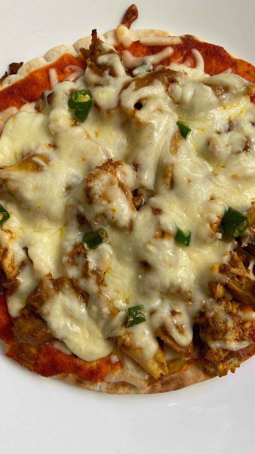 Leftover Chicken Curry Pizza