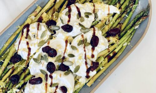 Roasted Asparagus With Burrata