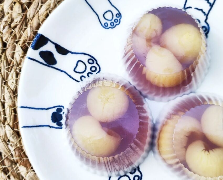 Blue Pea Longan & Coconut Agar Jelly