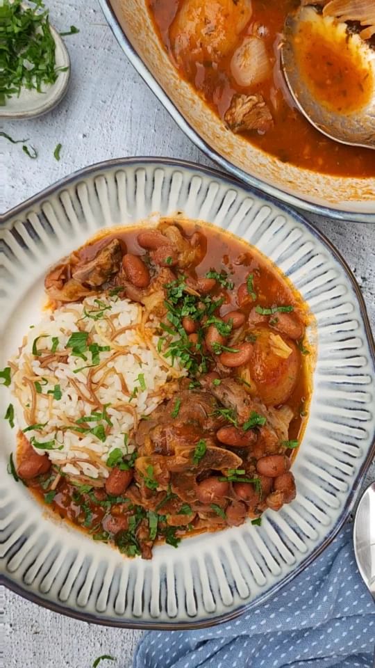 Fasoulia With Lebanese Rice