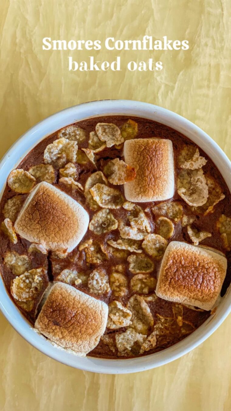 Smores Cornflakes Baked Oats