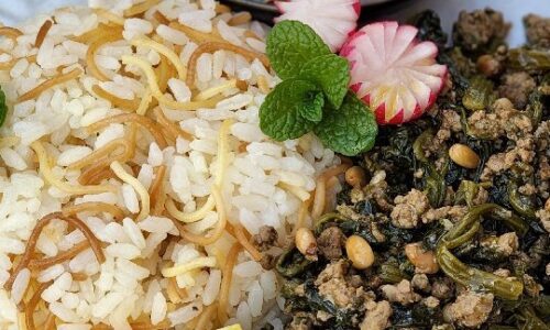 Spinach Stew Served With Some Rice - Main Dishes dari Spinach