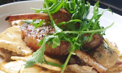 Sundried Tomato Pesto Ravioli With Grilled Lamb Cutlets - Cakes & Breads Recipes dari Chicken
