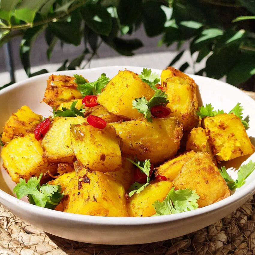 Thai Yellow Curry Baked Potatoes