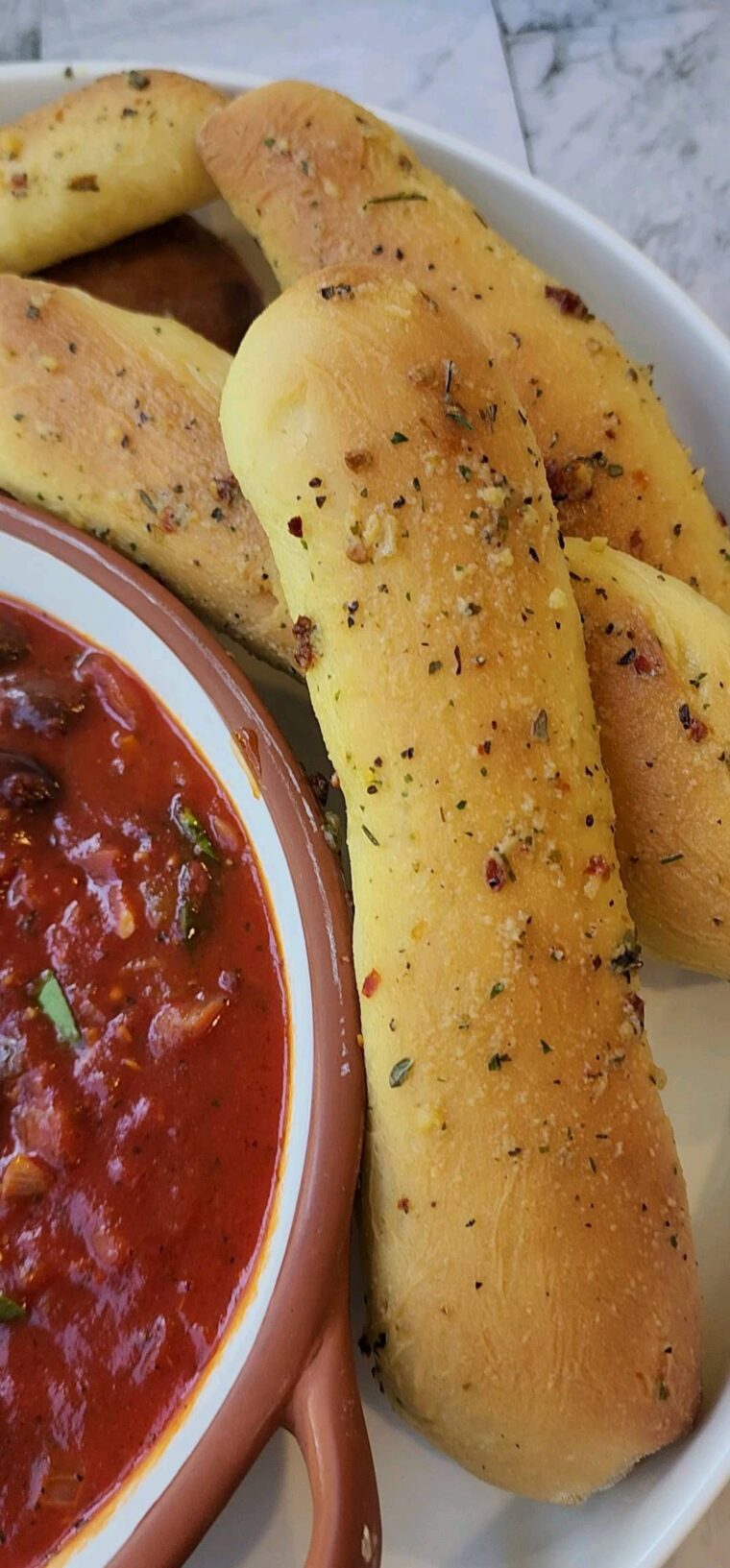 Fluffy Italian Garlic Butter Breadsticks
