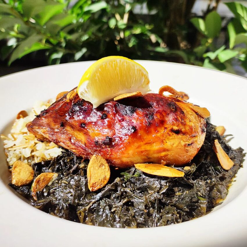 Mulukhiyah With Baked Chicken