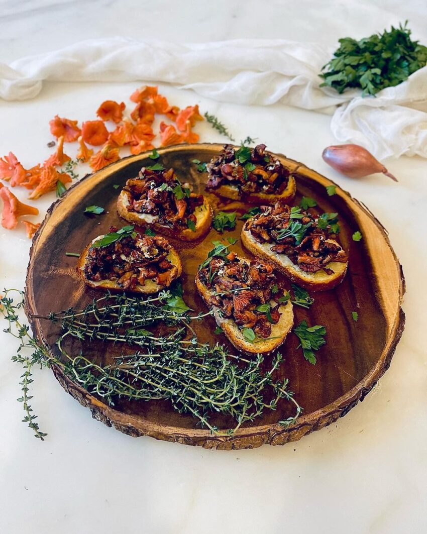 Mushroom Bruschetta On Gruyère Toast