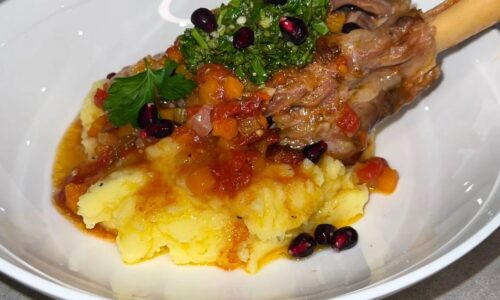 Slow Cooked Lamb Shanks With Lemony Gremolata