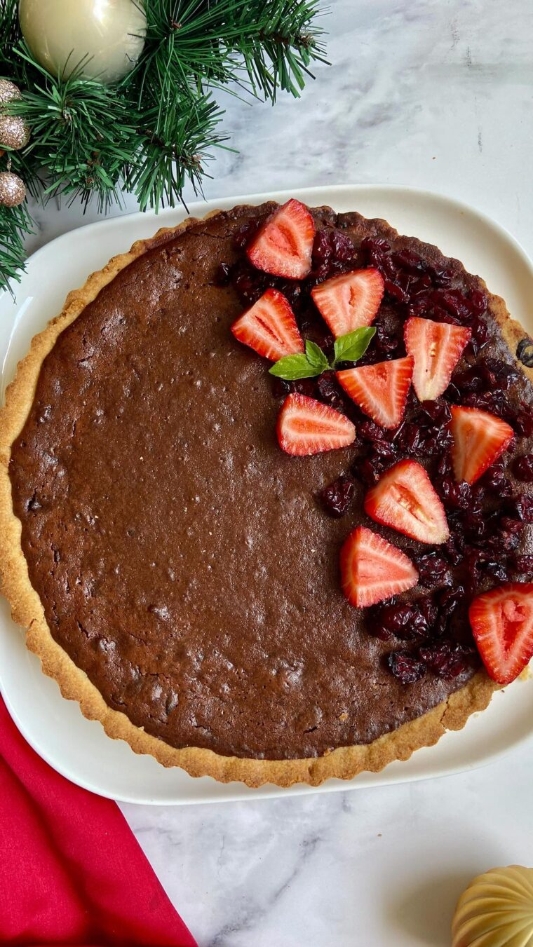 Cranberry And Chocolate Ganache Tart