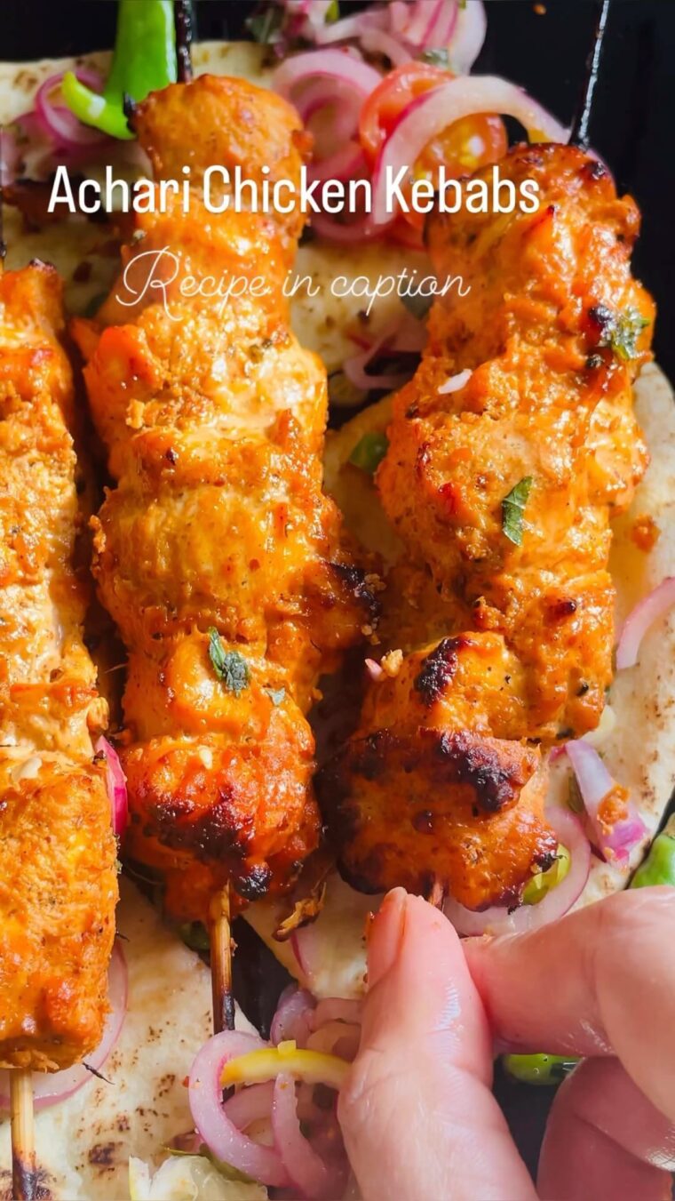 Achari Chicken Kebabs