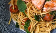 Aglio E Olio Pasta With Salmon
