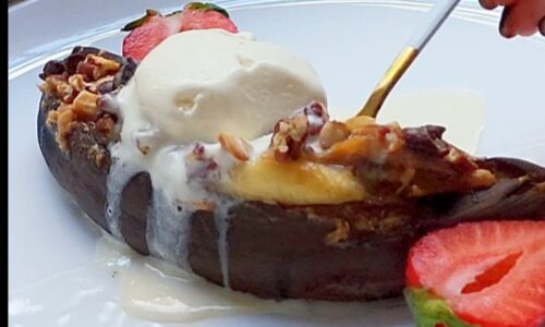 Air-fryed Banana Split