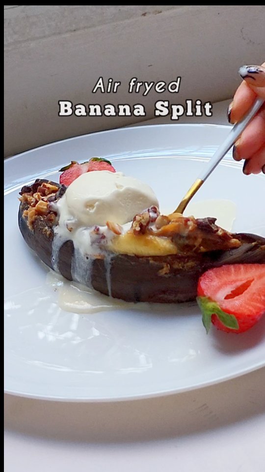 Air-fryed Banana Split