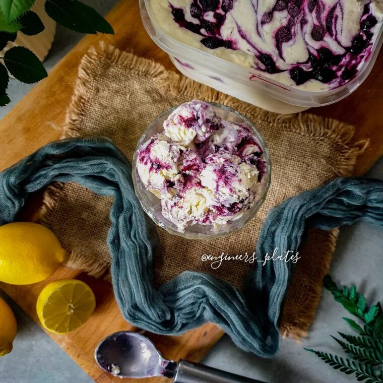 Blueberry Cream Cheese Ice Cream