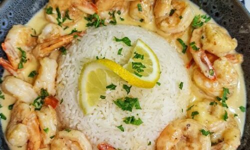 Creamy Garlic Prawns
