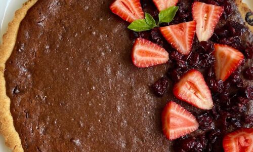 Cranberry Chocolate Ganache Tart