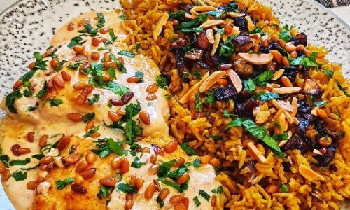 Sayadiey And Fish With Tahini Sauce